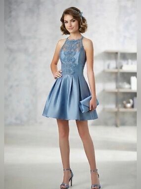 NWT Free People Lace Halter Dress/skort in Sky Blue
